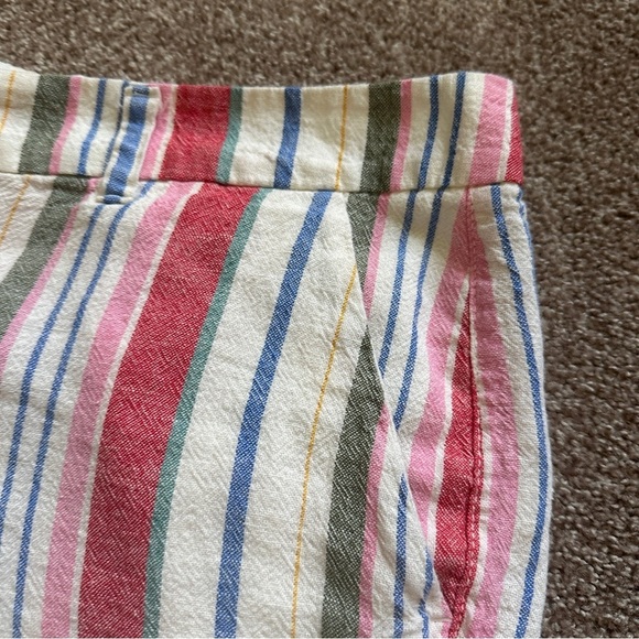 Old Navy Mid Rise Everyday Linen Blend Multicolor Stripes Women's Size 14 Summer - Picture 6 of 16